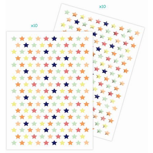 Etui 3240 gommettes étoiles métallisées & pastel - Maildor