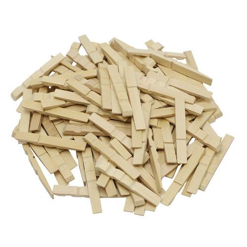 Lot de 500 Sac 500 éléments pinces à linge bois 72 mm - O-Color