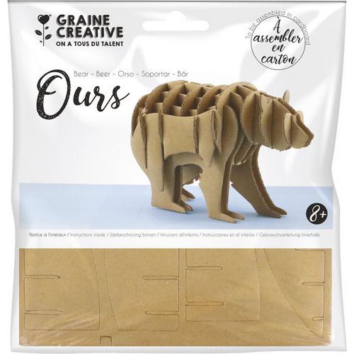 Maquette carton à assembler et décorer Ours - Graine créative