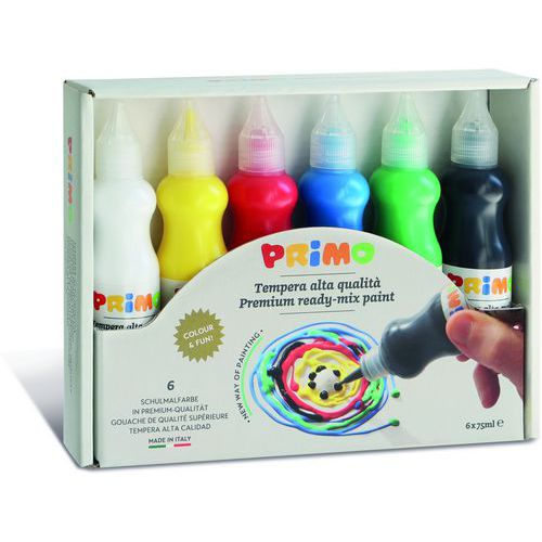 Set 6 bouteilles 75ml prêt à peindre - Primo