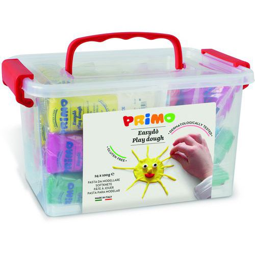 Lot 24 pains 100g pâte à jouer Primo couleurs assorties - Primo