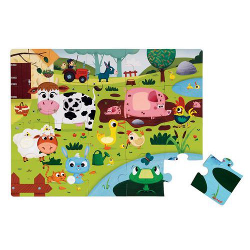 Lot de 21 Puzzle tactile les animaux de la ferme - Janod