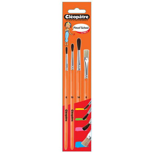 Set 3 Pinceaux 6/10/14 + 1 Brosse 8