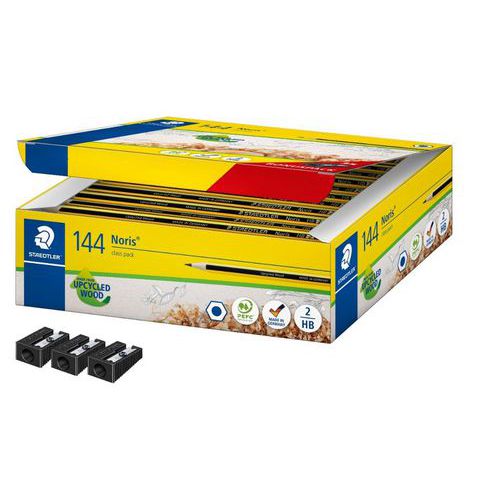 144 Crayons Noirs Avec 3 Taille Crayons- Noris Staedtler