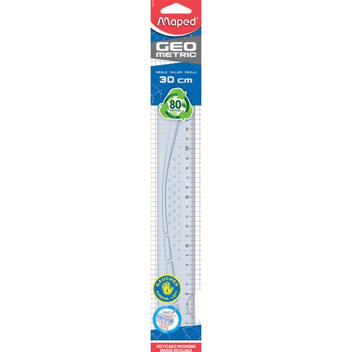 Règle Plate Gaucher 30 Cm - Géometric En Plastique Recyclé