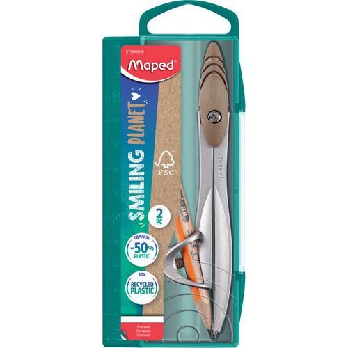 Compas à canon à bague universelle métal et fibres de bois - Maped