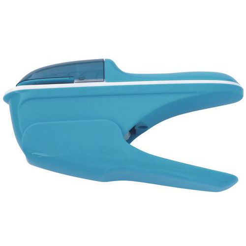 Agrafeuse sans agrafes en plastique bleu 6 feuilles