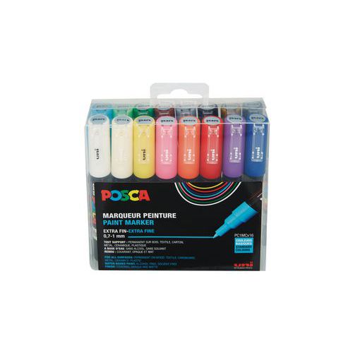 Set 16 Marqueurs Posca Assorties Pointe Fine 1 Mm