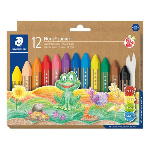 Etui De 12 Craies A La Cire Noris Junior