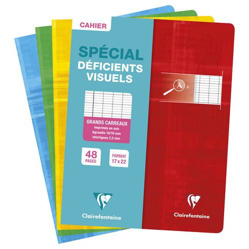 Cahier 90g 48pages Seyes 25 Mm Agrandi 10/10 17x22cm
