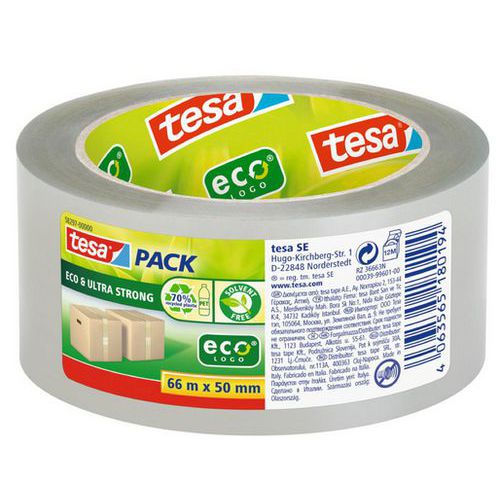 Ruban adhésif d'emballage tesapack transparent recyclé 66mx50mm - Tesa