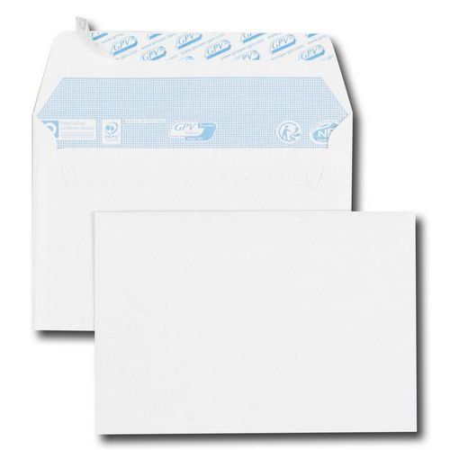 Enveloppe blanche autocollante siligom 80g 114x162 mm - GPV