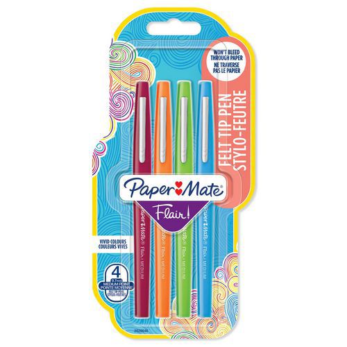 Pochette De 4 Feutres Flair Paper Mate Couleurs Assorties