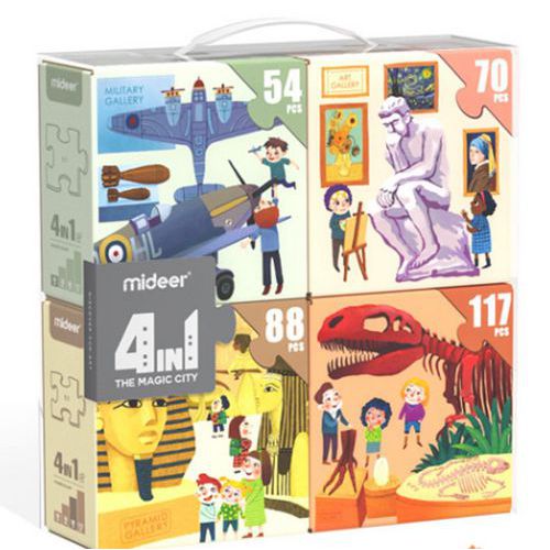 Valisette 4 puzzles - 329 pièces - Histoire