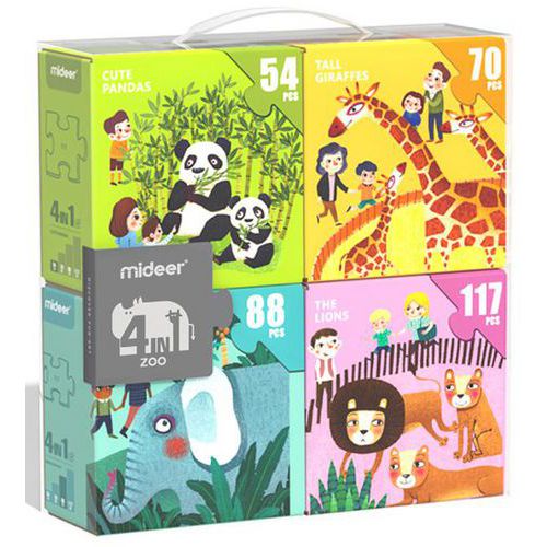 Valisette 4 puzzles - 329 pièces - Animaux