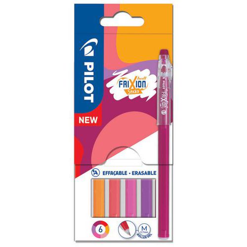 Poch 6 stylos roller ball sticks tons chauds 0,7mm - Pilot Frixion