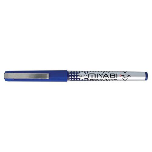 Stylo Roller Pointe Métal Encre Liquide 0.7mm Bleu Penac