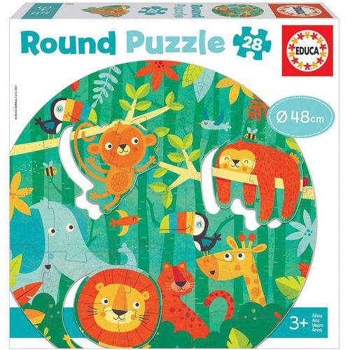 Puzzle rond jungle 28 pièces - Educa