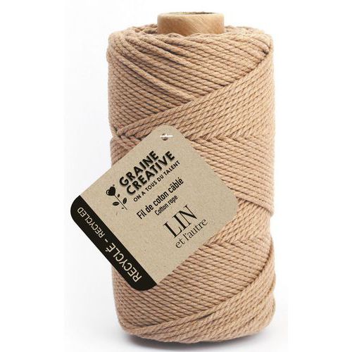 Bobine de 100 m de coton câblé recyclé 2 mm - Graine créative