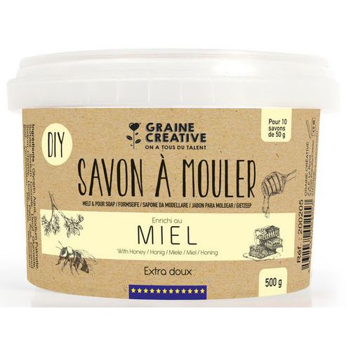 Pot de 500g de base de savon au miel - Graine créative