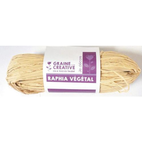 Pelote de raphia végétal 50g naturel - Graine créative