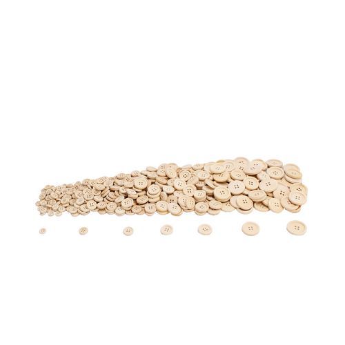 Boite de 380 boutons en bois Ø 10 à 25 mm