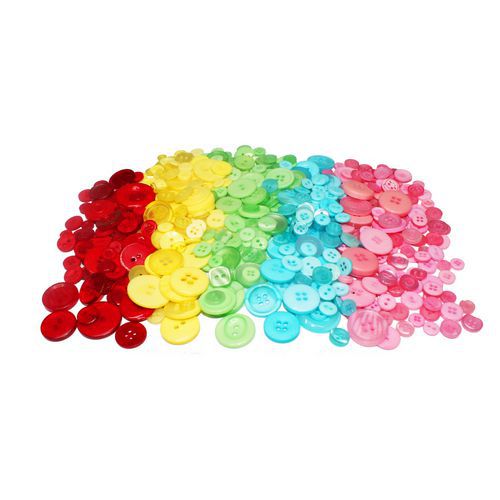 Boite De 400 Boutons En Résine Colorés Ø 9 À 28 Mm