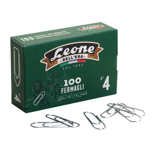 Boîte de 100 trombones galvanisés recyclés 32 mm Gamme Leone Dell'era