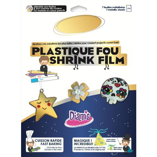 Pochette De 7 Feuilles De Plastique Dingue A4 - Or