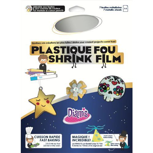 Pochette de 7 feuilles de PLASTIQUE DINGUE A4 - Argent