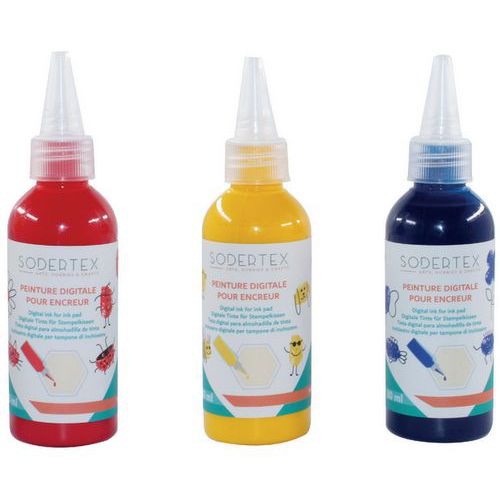 Lot De 3 Recharges Pour Tampon Encreur Couleurs Primaires