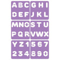 Lot De 6 Pochoirs Lettres Et Chiffres 14 X 14 Cm