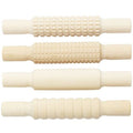 Lot de 4 rouleaux en bois à empreintes 21 cm