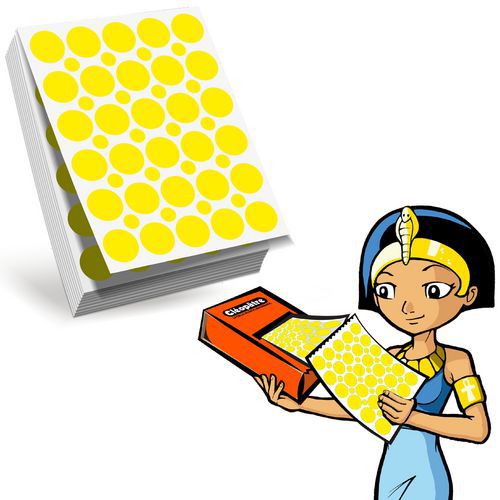 Recharge 1800 Gommettes Rondes Jaune 18mm Pour Eco-pack