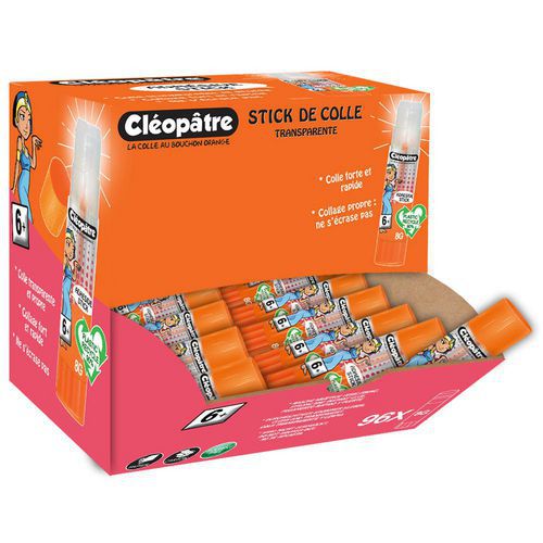 Lot 96 bâtons de colle transparente 8 g Cléostick - Cleopatre