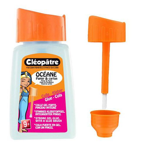 Flacon colle bleue océane 80 g avec pinceau intégré - Cleopatre