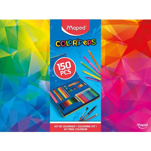 Kit de coloriage color'peps 150 pièces : feutres, crayons, etc - Maped
