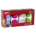 Lot 4 rouleaux gommettes rond 4 couleurs Ø45mm 1416 unités - Apli Kids