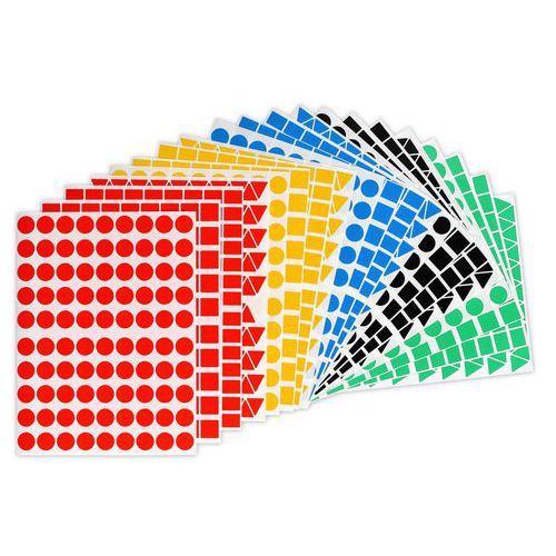 Pochette 3280 gommettes géométriques 5 couleurs 16 mm - Apli Kids