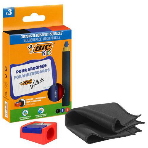 Etui 3crayons marqueurs effaçables à sec triangulaires - Bic
