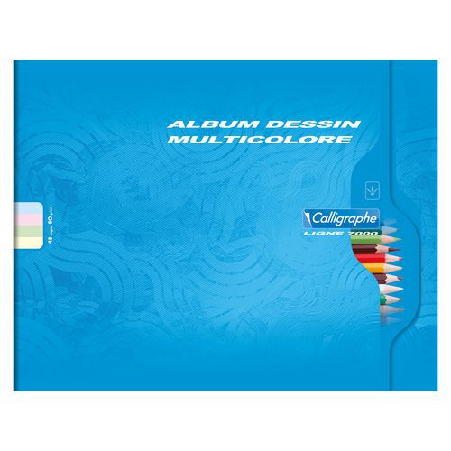 Album dessin multicolore piqûre 32x25 cm uni - Calligraphe