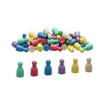 Lot 60 Pions Bois 6 Couleurs