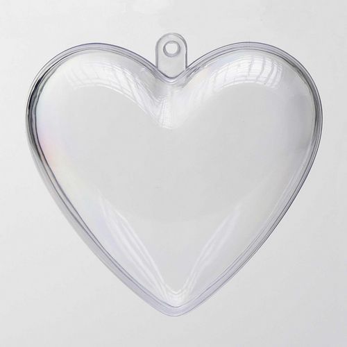 Lot de 6 cœurs en plastique transparent