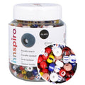 Bocal de 500 g perles rocailles en verre multicolore rayées - Innspiro