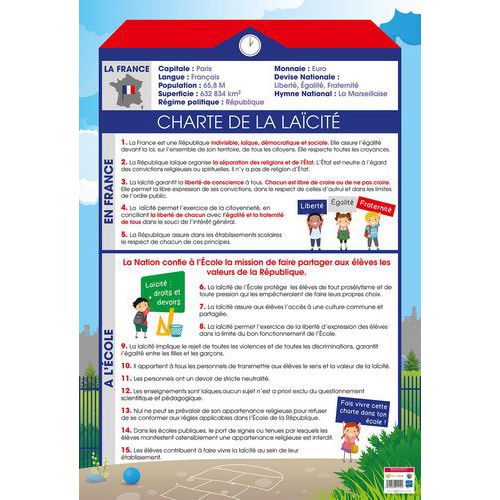 Poster 50x70cm Charte De La Laïcité