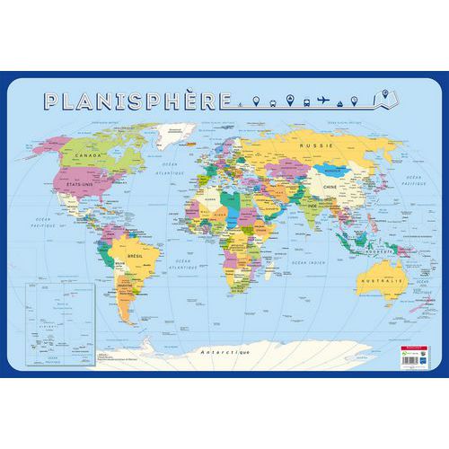 Poster 50x70cm Planisphère