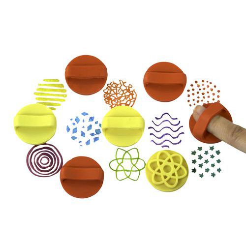 Set 8 Tampons Ergonomiques Pour Doigts Thèmes Assortis