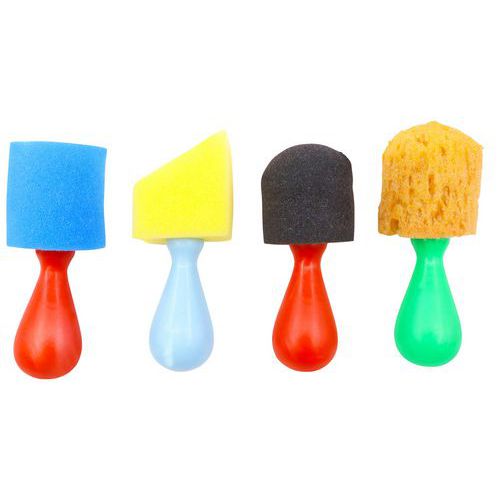 Set 4 tampons éponges manche ergonomique