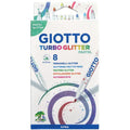 Etui 8 feutres paillettes couleurs pastel assorties glitter - Giotto