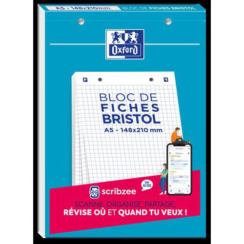 Bloc 30 Fich Bristol 210g A5 Q5x5 Blc Bd Blc Oxf 2.0